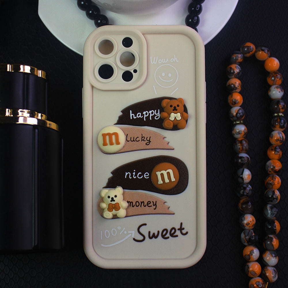 3D Little Bear Coffee Cloud BABY LUCKY Cover Silicone