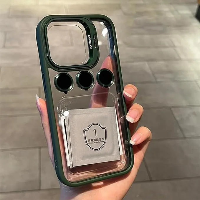 3-in-1 Lens Case with Camera Glass Protector & Stand